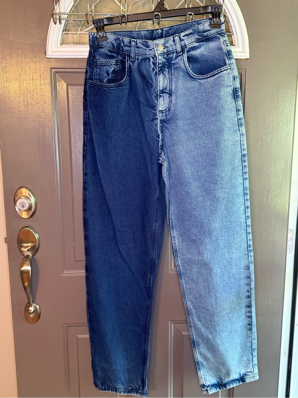 Reclaimed Vintage Two-Tone Blue Denim Jeans